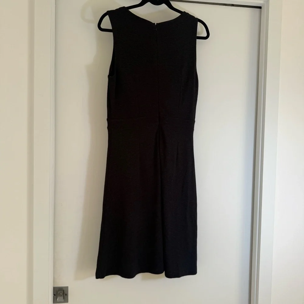 Ann Taylor LOFT Sleeveless Shoulder Button Flare Dress Sz 10 Regular Deep Smoke